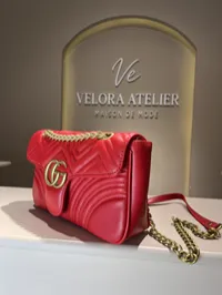 Gucci Marmont Large Red Shoulder Bag – Image 6