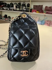 Chanel 25 Small Black Drawstring Bag – Image 6