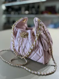Chanel 25 Small Baby Pink Drawstring Bag – Image 6