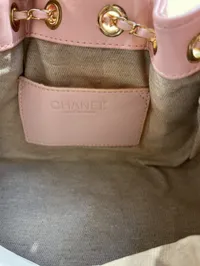 Chanel 25 Small Baby Pink Drawstring Bag – Image 9