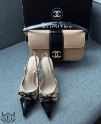 Chanel Slingback Bow Heels & Hand Bag – Image 2