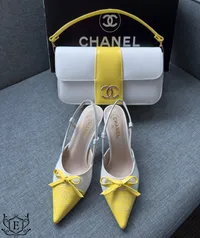 Chanel Slingback Bow Heels & Hand Bag – Image 1