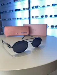 Miu Miu Full Black Metal Sunglasses  – Image 4