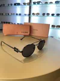 Miu Miu Full Black Metal Sunglasses  – Image 3
