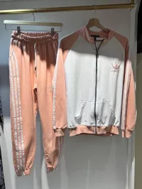 Adidas - Two pieces suit - peach pink & white – Image 2