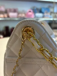 Chanel 25 Small White Drawstring Bag – Image 5