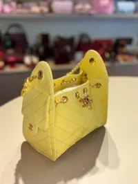 Chanel 25 Small Yellow Drawstring Bag – Image 3