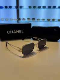 Chanel Square Sunglasses with Gold Metal – Image 5