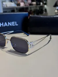 Chanel Square Sunglasses with Gold Metal – Image 3