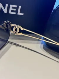 Chanel Square Sunglasses with Gold Metal – Image 2