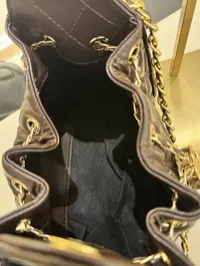 Chanel 25 Small Brown Drawstring Bag – Image 4