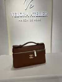 Chanel Slim Vanity Case with Chain Camel Color – Image 6