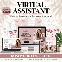 Virtual Assistant Website Template & Business Starter Kit — Rosewood Collection – Image 1