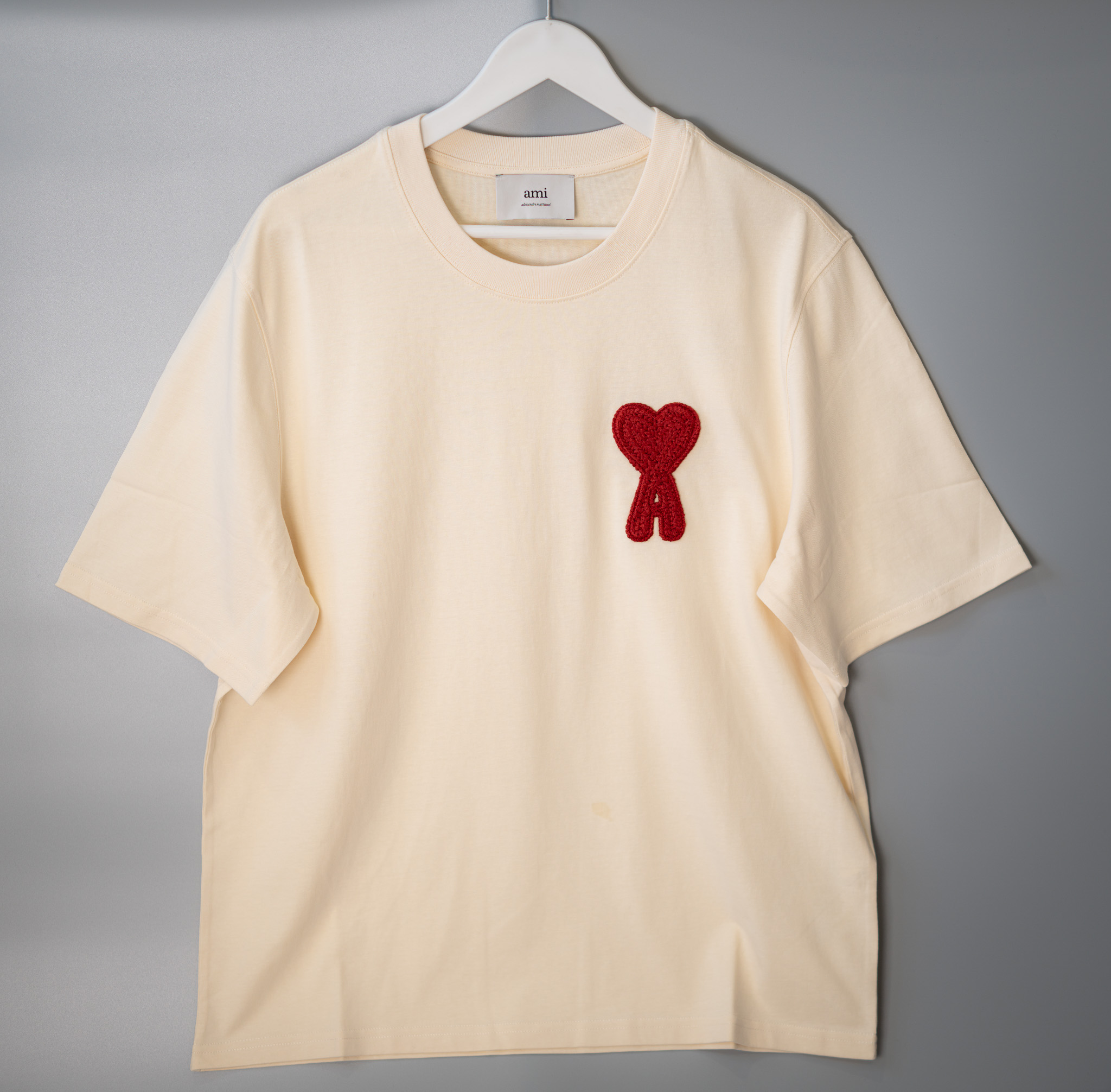 ADC Tonal Patch Red Logo White Cream Tee  – Image 1