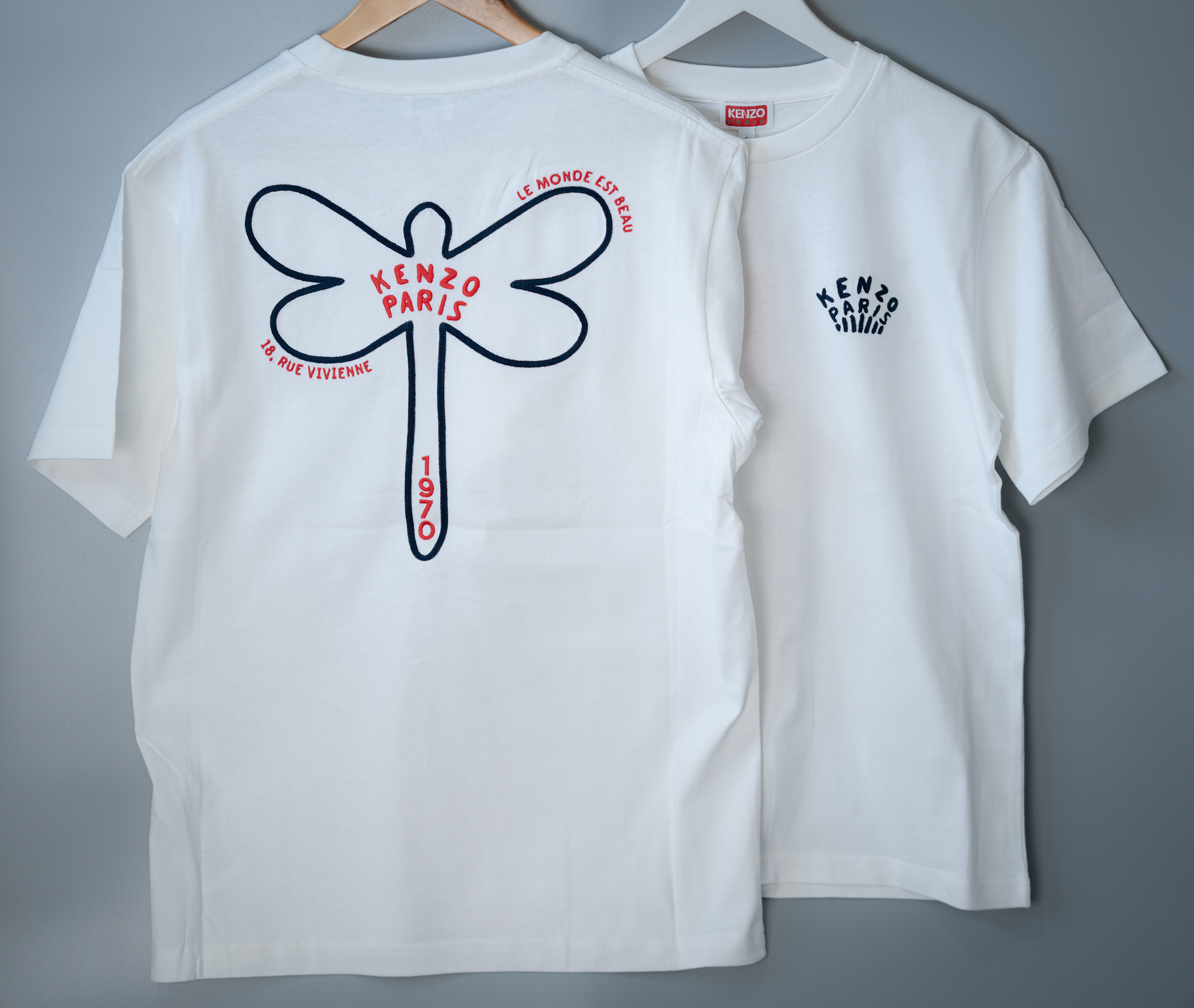Embroidered Dragonfly Tee – S, White