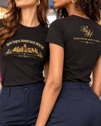 The Heritage House Archival Tee – Where History Meets Luxury, XL, Black