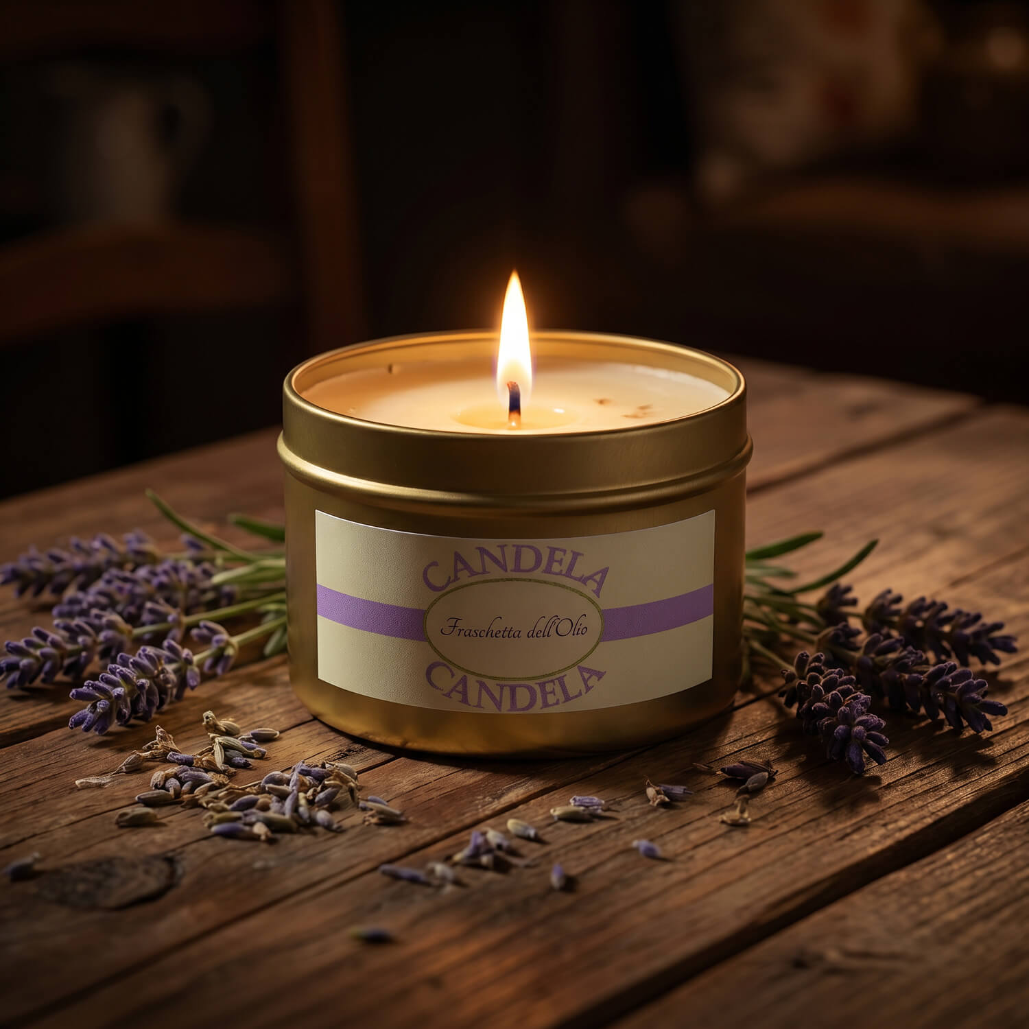 Candela cera d'api e lavanda – Oro satinato