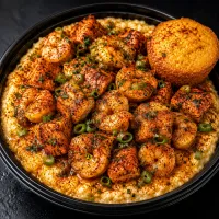 Ultimate Shrimp & Cajun Salmon Bites Grits Bowl – Image 1