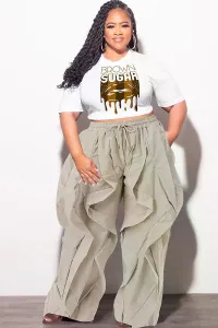 Ruffle Trim Jogger Pants  – Image 1