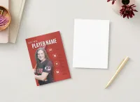 Personalized Athlete Stats Card Template — Red (5x7) – Image 2