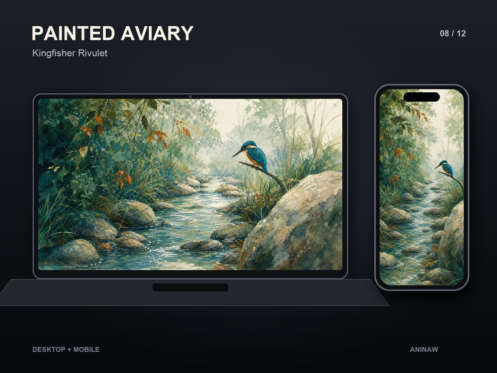 Painted Aviary — 12 Premium Wallpapers for Desktop & Phone – Image 11