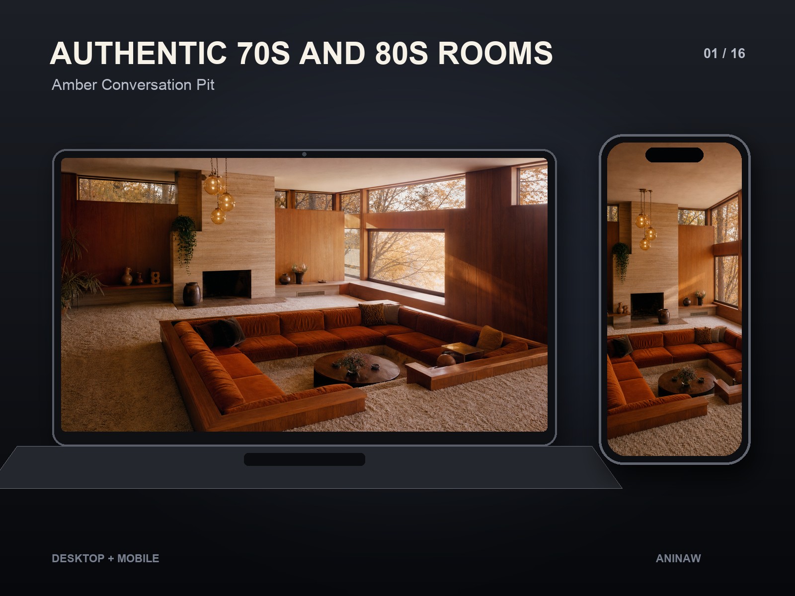 Authentic 70s and 80s Rooms — 16 Premium Wallpapers for Desktop & Phone – Image 3