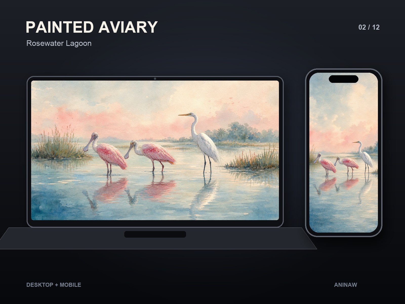 Painted Aviary — 12 Premium Wallpapers for Desktop & Phone – Image 5