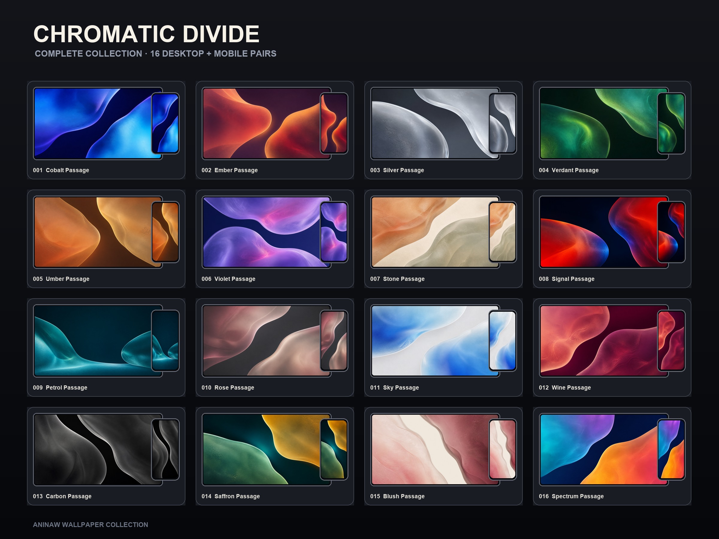 Chromatic Divide — 16 Premium Wallpapers for Desktop & Phone – Image 2