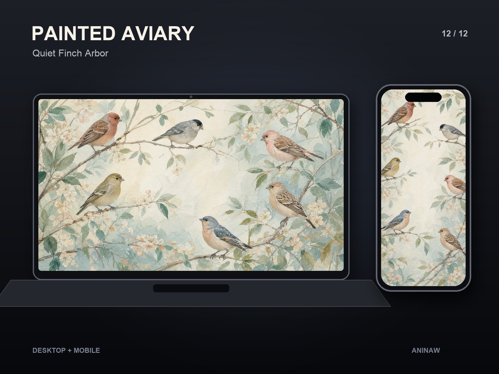 Painted Aviary — 12 Premium Wallpapers for Desktop & Phone – Image 15