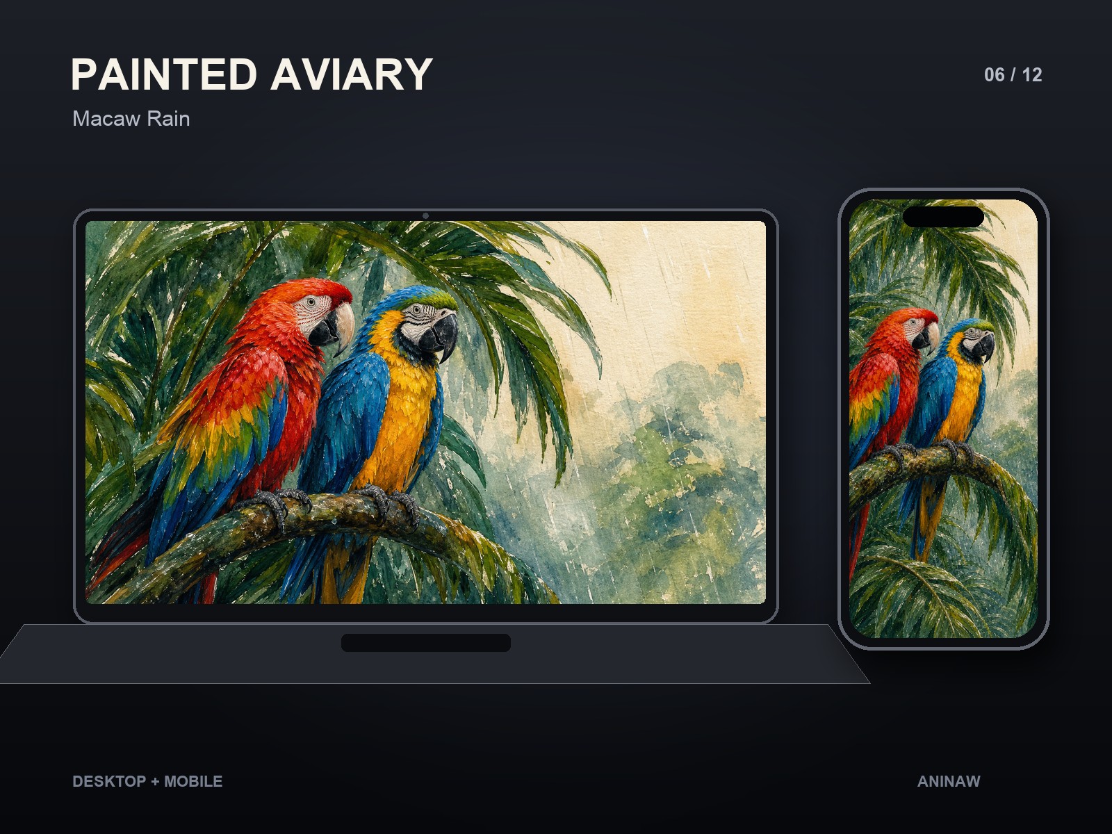 Painted Aviary — 12 Premium Wallpapers for Desktop & Phone – Image 9