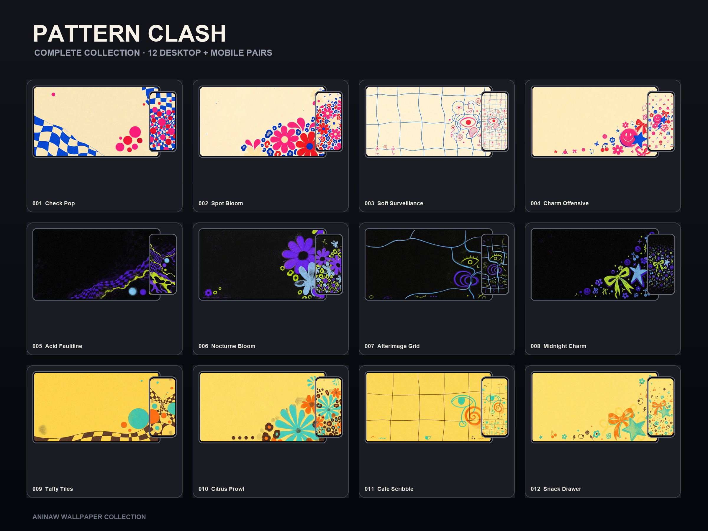 Pattern Clash — 12 Premium Wallpapers for Desktop & Phone – Image 2