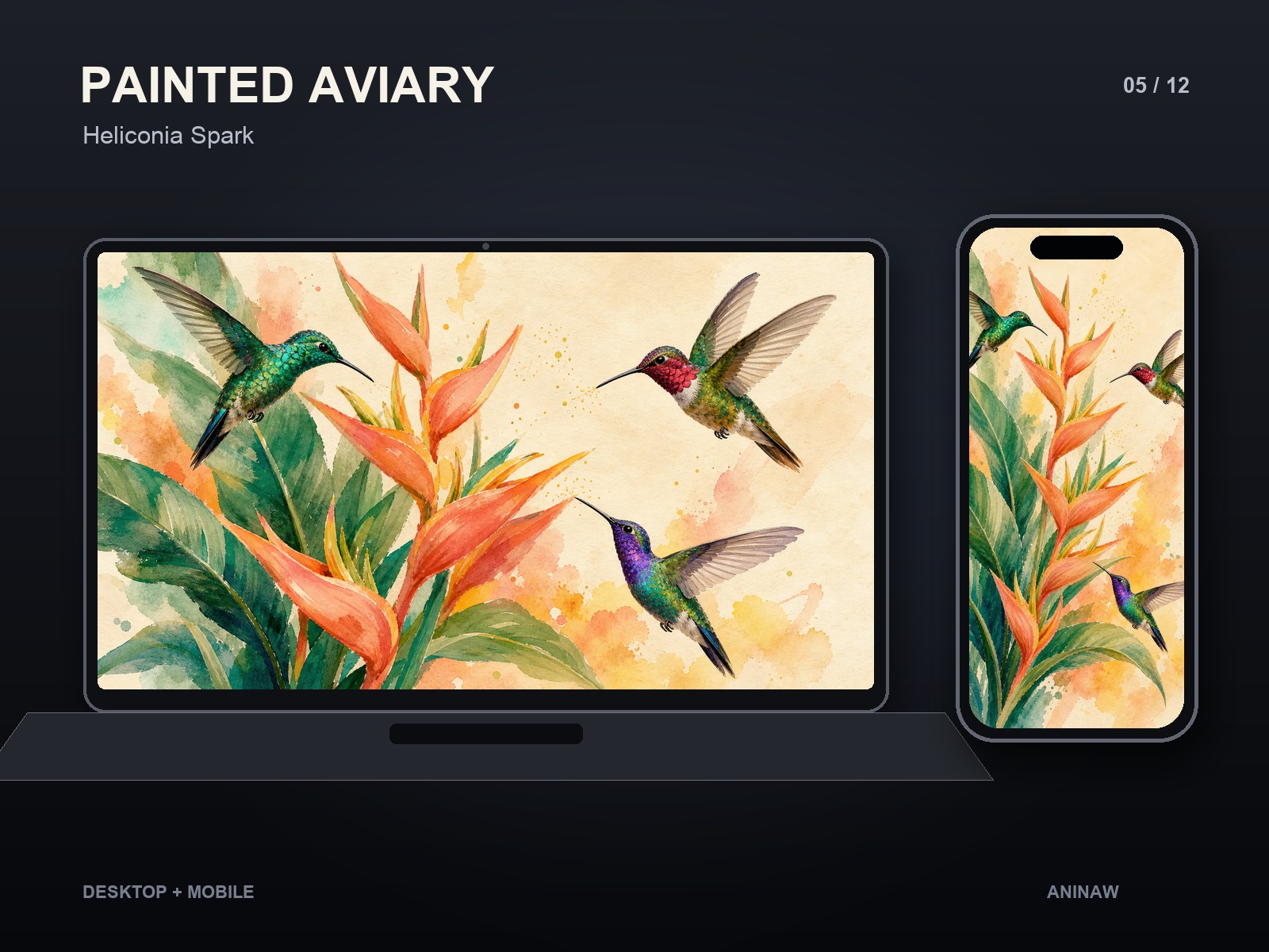 Painted Aviary — 12 Premium Wallpapers for Desktop & Phone – Image 8