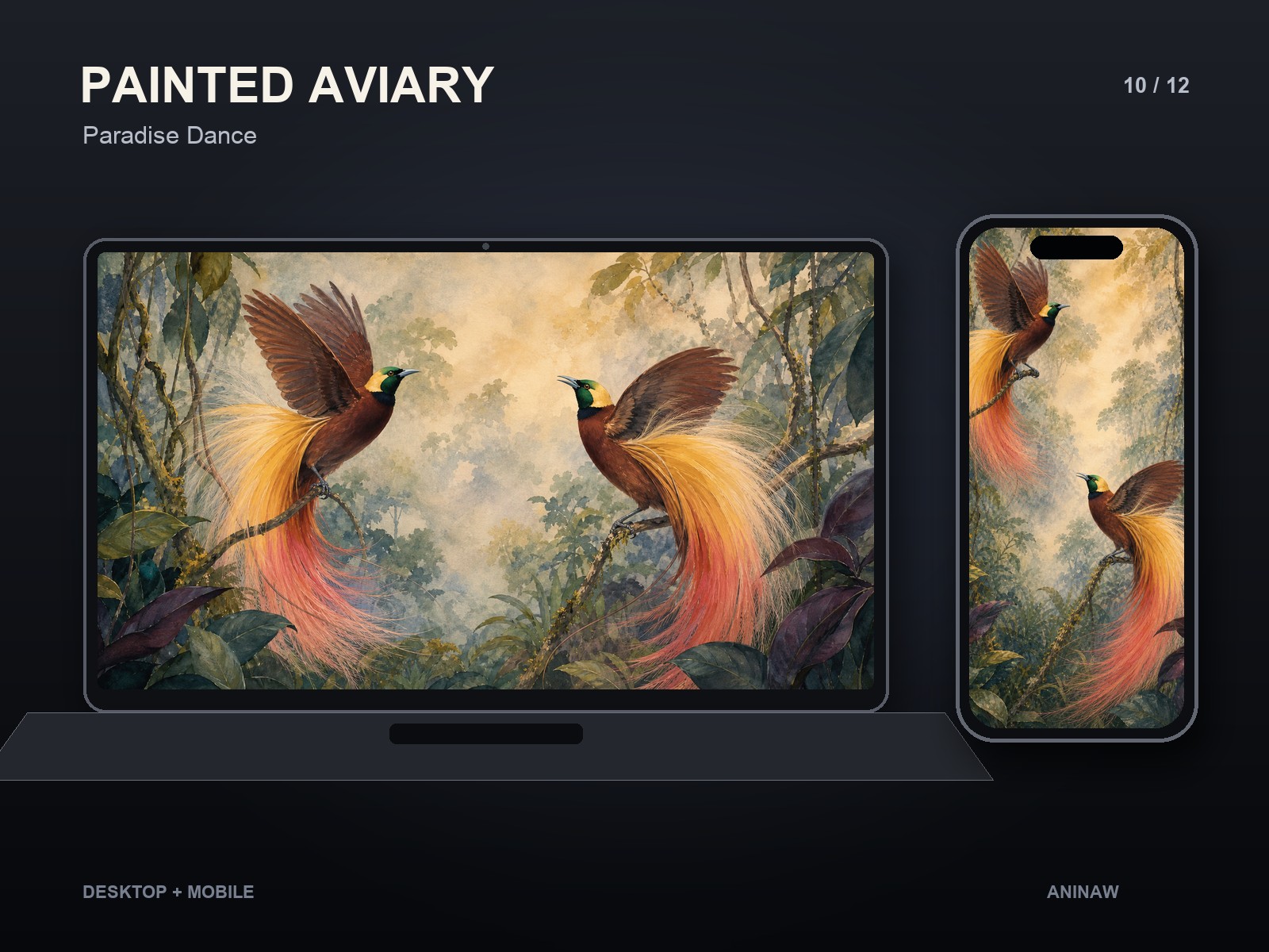 Painted Aviary — 12 Premium Wallpapers for Desktop & Phone – Image 13