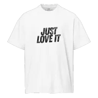JUST LOVE IT BABE box tee – WHITE | S, BLACK | S, VINTAGE WHITE | S