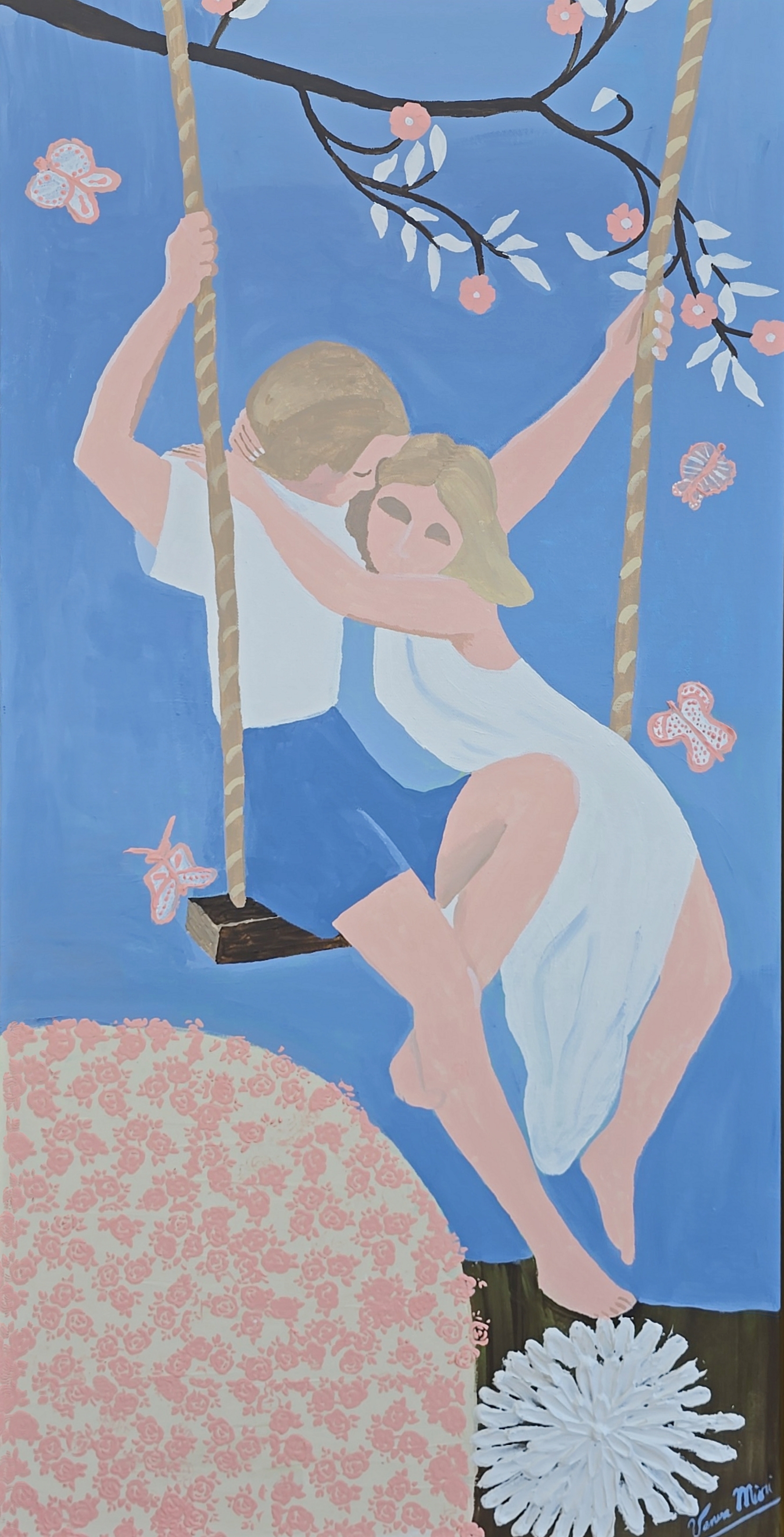 Primavera 20×40" · Acrylic · Gold metallic frame included – Image 2