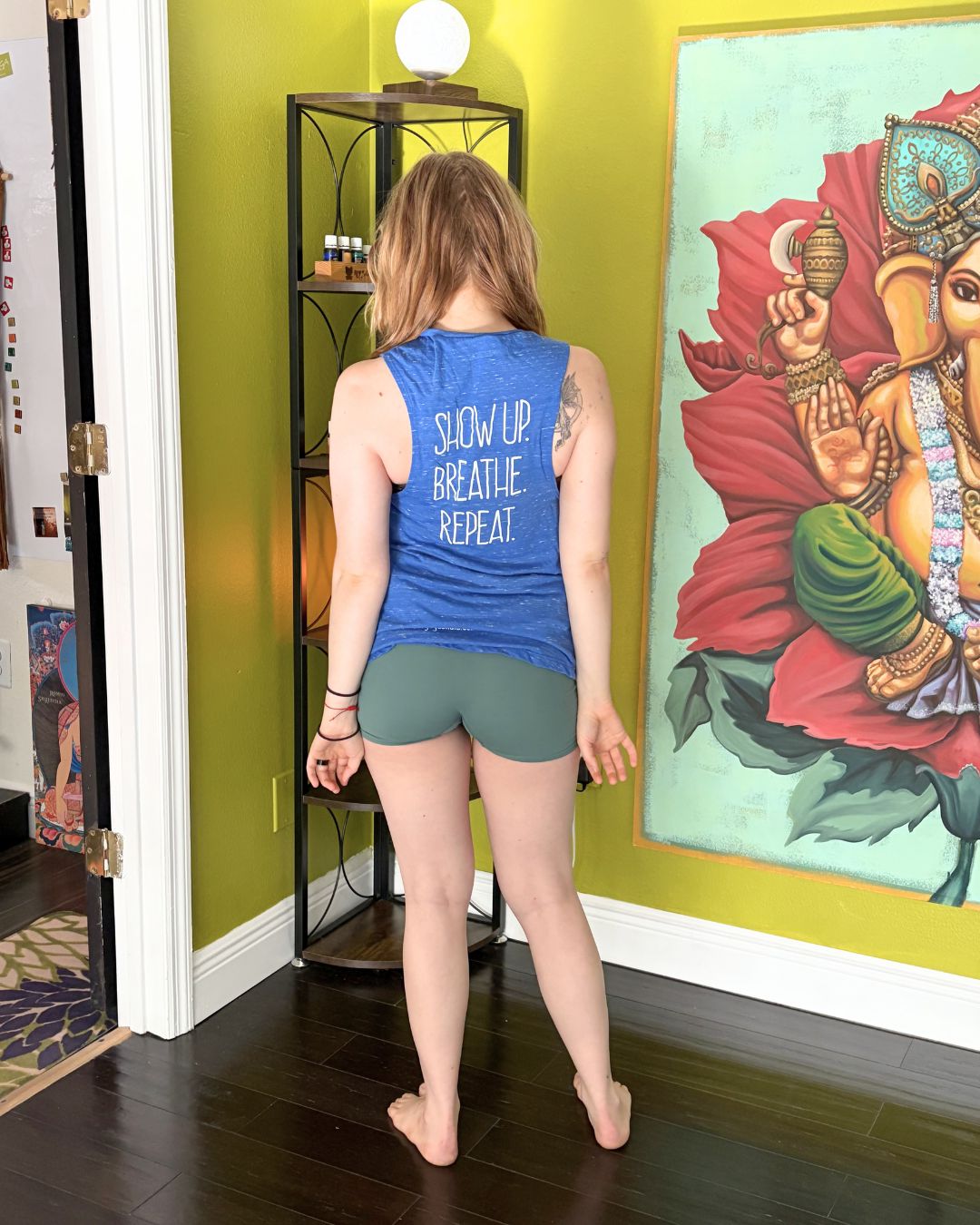 Show Up, Breath, Repeat Shirt Blue – Image 2