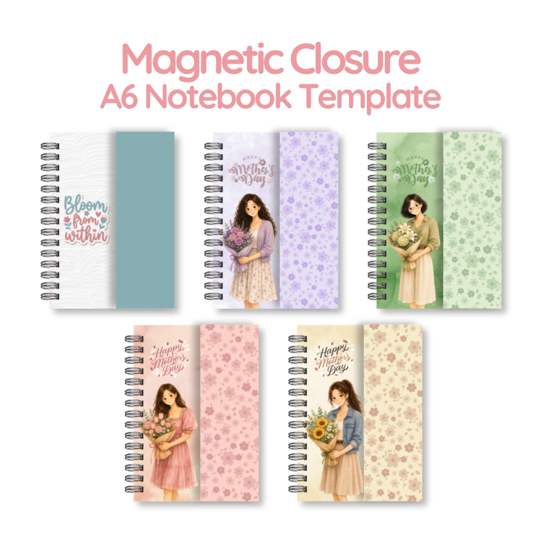 A6 Magnetic Closure Notebooks Template – Image 2