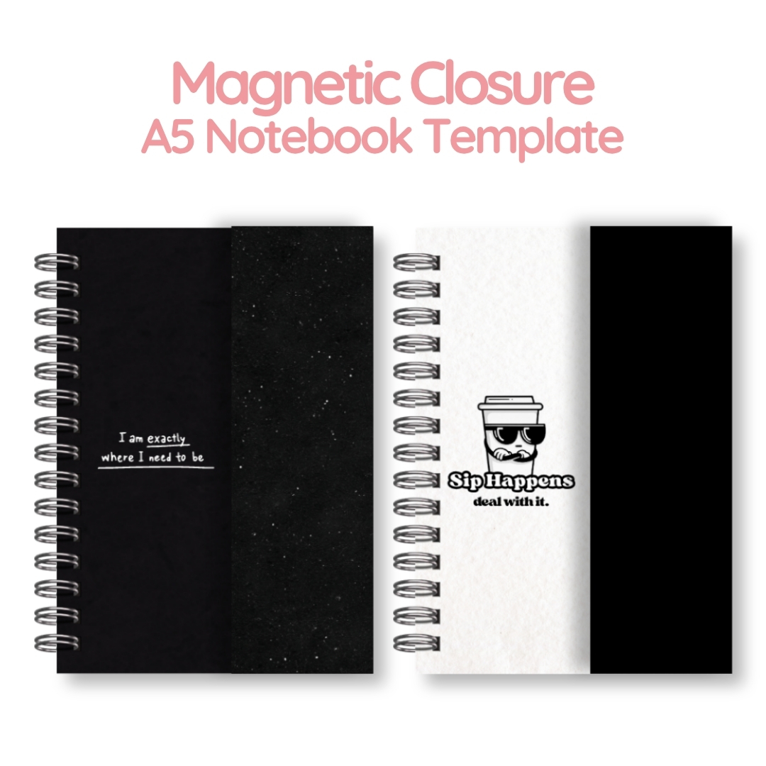 A5 Magnetic Closure Notebooks Template – Image 1