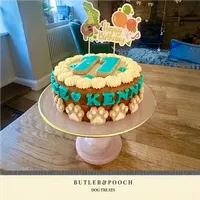 Dog Cake 6” (Blue & White) Biscuit Paw Trim – Image 5