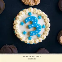 Dog Cake 6” (Blue & White) Biscuit Paw Trim – Image 4