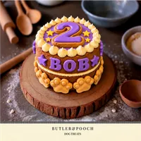 Paw Dog Birthday Cake (Purple) – Image 2