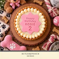 Classic Dog Paw Birthday Cake (Pink) – Image 2