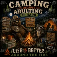 Camping - Ready-to-Press DTF Transfer – 8 inch