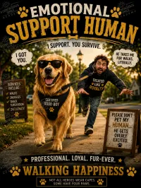 Emotional Support Human - Ready-to-Press DTF Transfer – 8 inch
