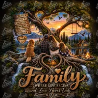 Family - Where Life Begins and Love Never Ends - Digital Image File – Image 1