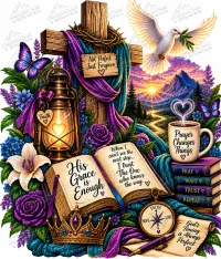 His Grace Through Every Chapter - Digital Image File – PNG