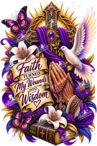 Faith Turned My Wounds Into Wisdom - Ready-to-Press DTF Transfer – 8 inch
