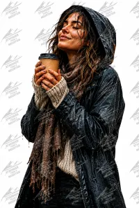 Coffee in the Rain - Ready-to-Press DTF Transfer – 8 inch