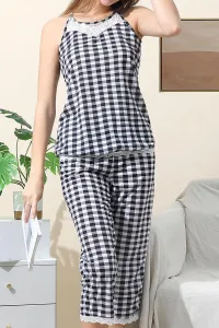 Lace Trim Racerback Capri Pajama Set – Image 3