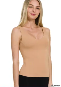 Essential Luxe Double-Layered V-Neck Tank Top – Image 3